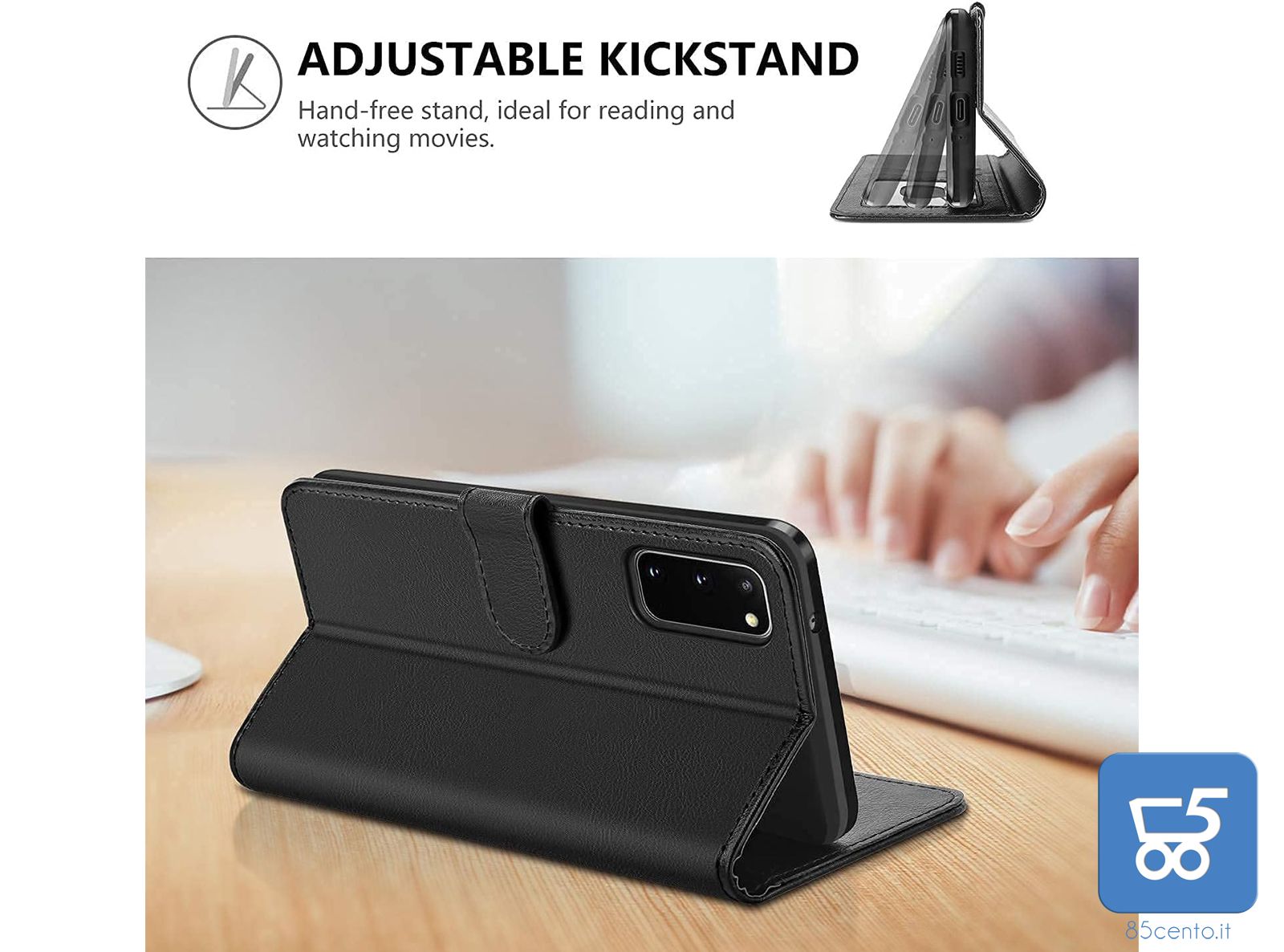 Vakoo Serie Wallet Custodia in Pelle a Libro per Samsung Galaxy S20 6,2" Nero