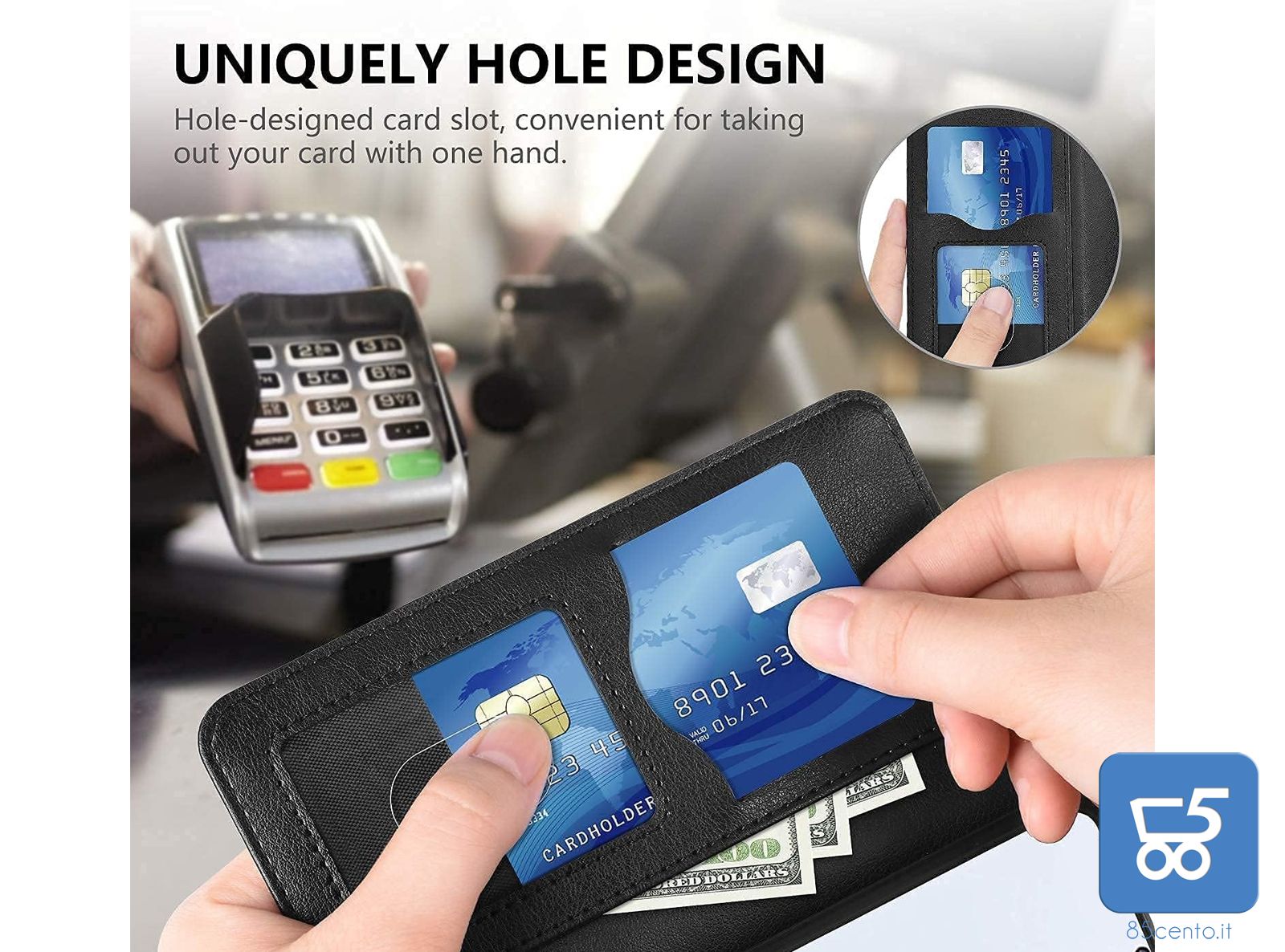 Vakoo Serie Wallet Custodia in Pelle a Libro per Samsung Galaxy S20 6,2" Nero