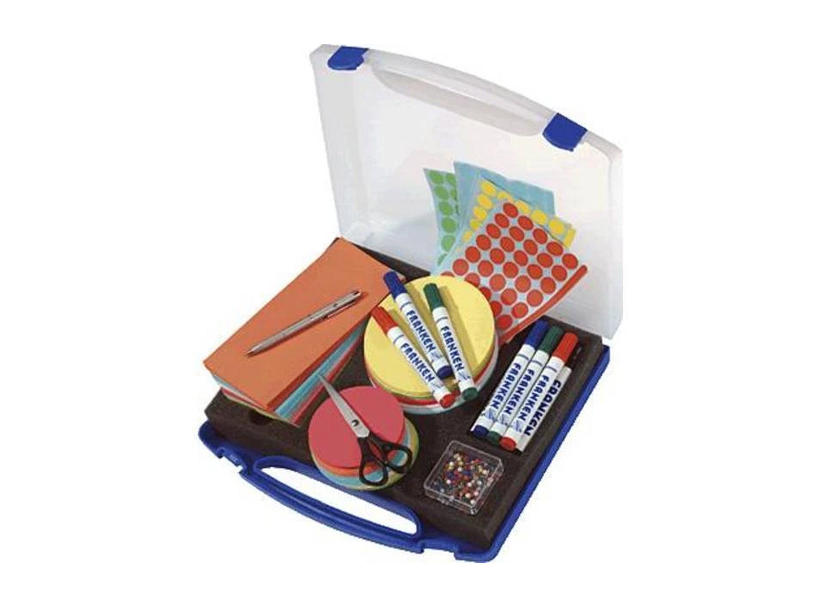 Valigetta Set Franken MINI 34,5 x 6 x 31 cm Kit per Presentazioni e Workshop 1142 pezzi Pennarelli per Lavagna Forbici
