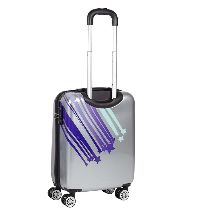 Valigia trolley rigida ABS, 55x20x40cm, ruote, maniglie, più scomparti Silver Barbie