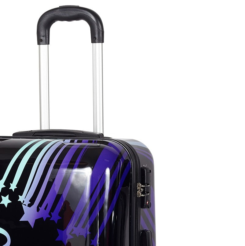 Valigia trolley rigida ABS, 66x26x47cm, ruote, maniglie, più scomparti Barbie