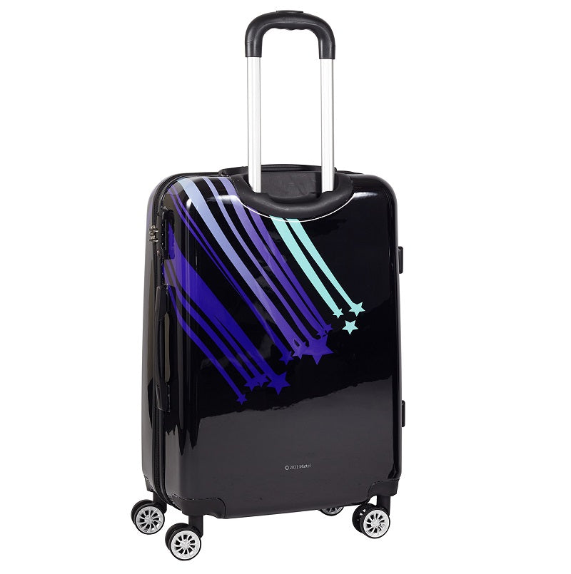 Valigia trolley rigida ABS, 66x26x47cm, ruote, maniglie, più scomparti Barbie