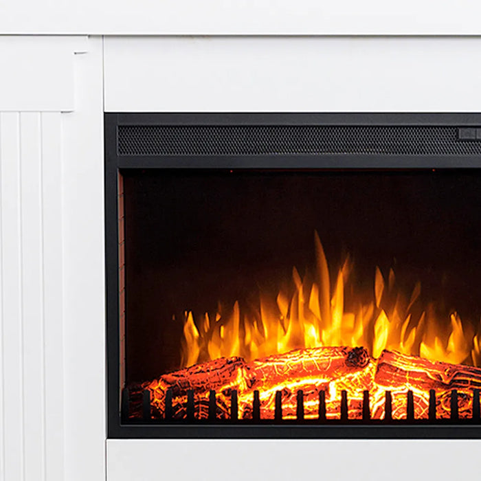 Caminetto elettrico VARMA BIANCO TEMPO STYLE con cornice di legno effetto fuoco 1.500 W