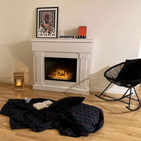 Caminetto elettrico VARMA BIANCO TEMPO STYLE con cornice di legno effetto fuoco 1.500 W