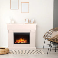 Caminetto elettrico VARMA BIANCO TEMPO STYLE con cornice di legno effetto fuoco 1.500 W
