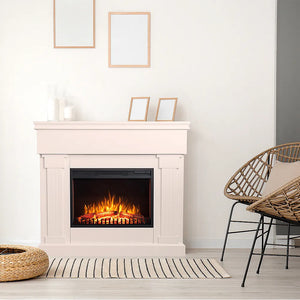 Caminetto elettrico VARMA BIANCO TEMPO STYLE con cornice di legno effetto fuoco 1.500 W