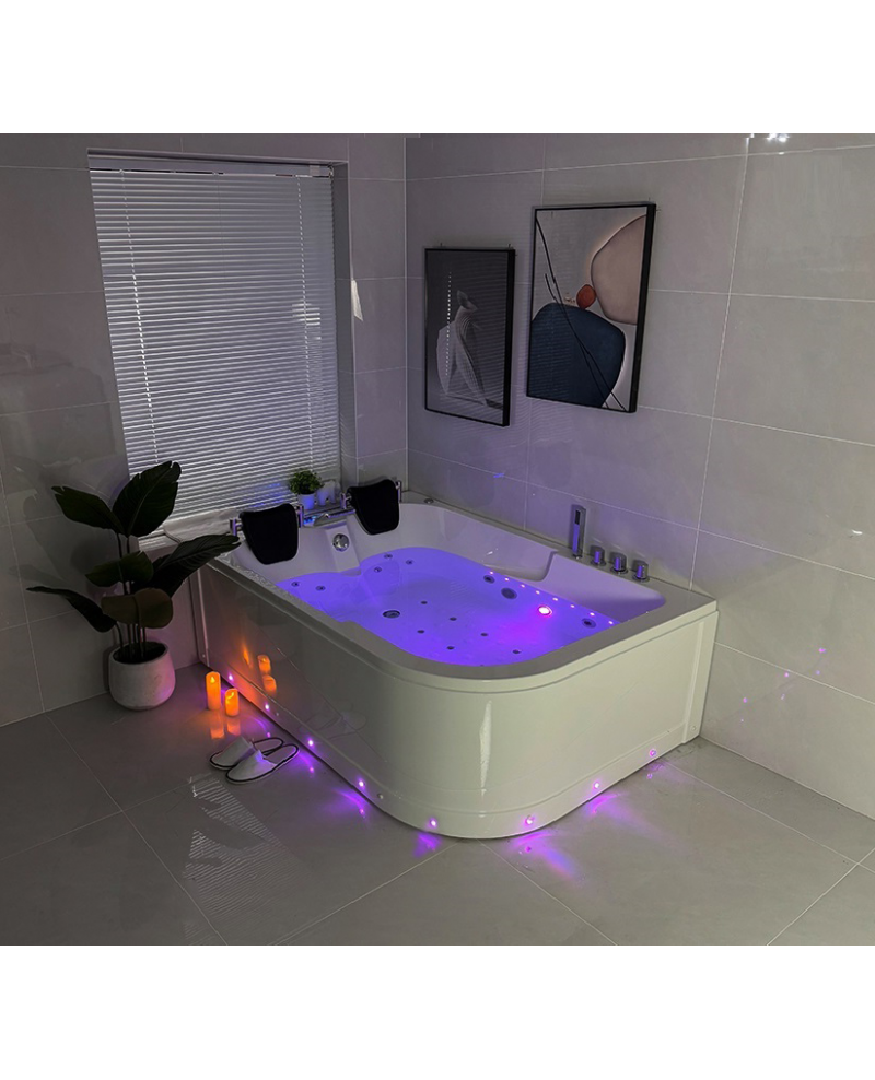 Vasca Idromassaggio Due Posti Rettangolare Riscaldatore Full 170x120cm Dx Sicorage Gruga