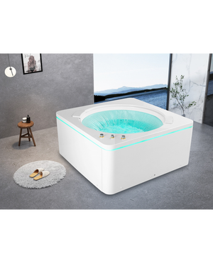 Vasca Idromassaggio Qudrata, Riscaldatore, Led , Cascata 145x145cm Nigrar