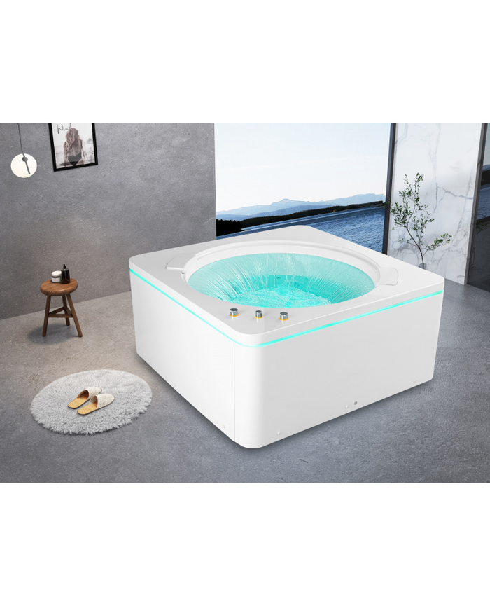 Vasca Idromassaggio Qudrata, Riscaldatore, Led , Cascata 145x145cm Nigrar