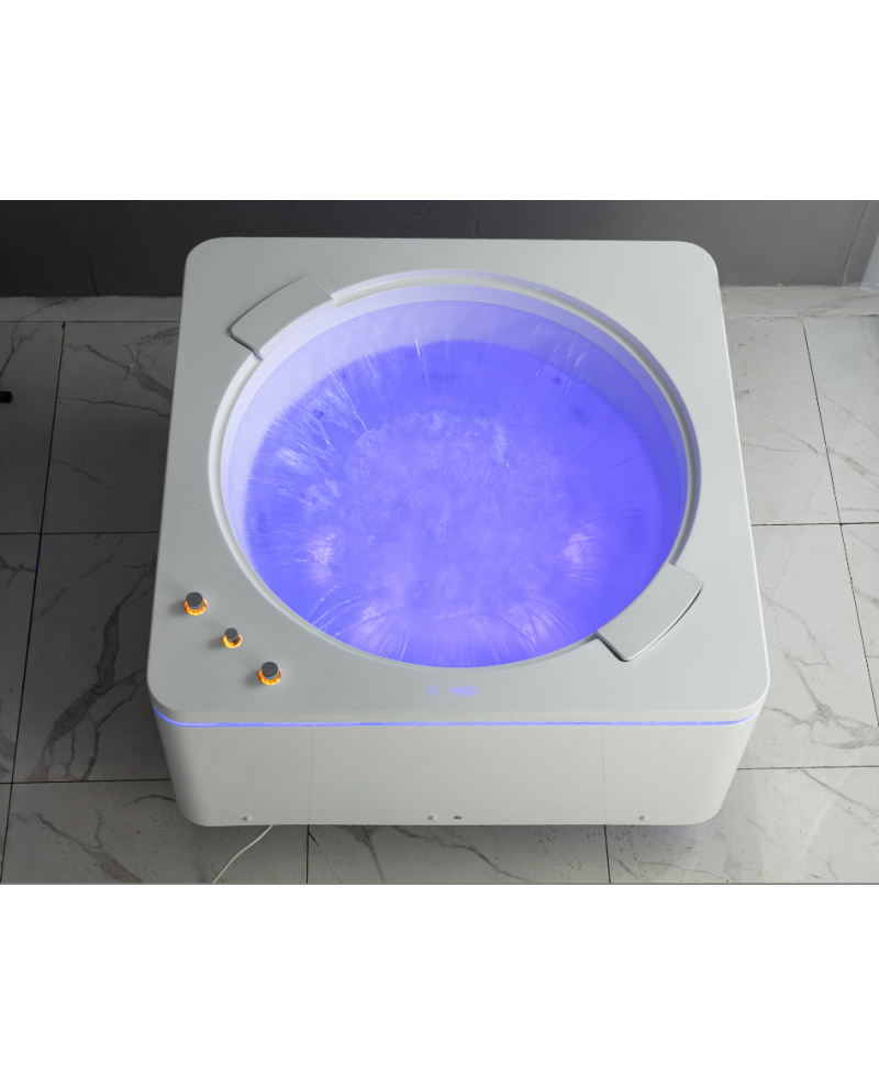 Vasca Idromassaggio Qudrata, Riscaldatore, Led , Cascata 145x145cm Nigrar