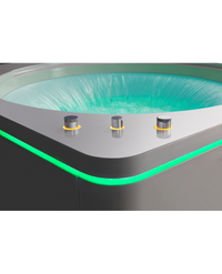 Vasca Idromassaggio Qudrata, Riscaldatore, Led , Cascata 145x145cm Nigrar