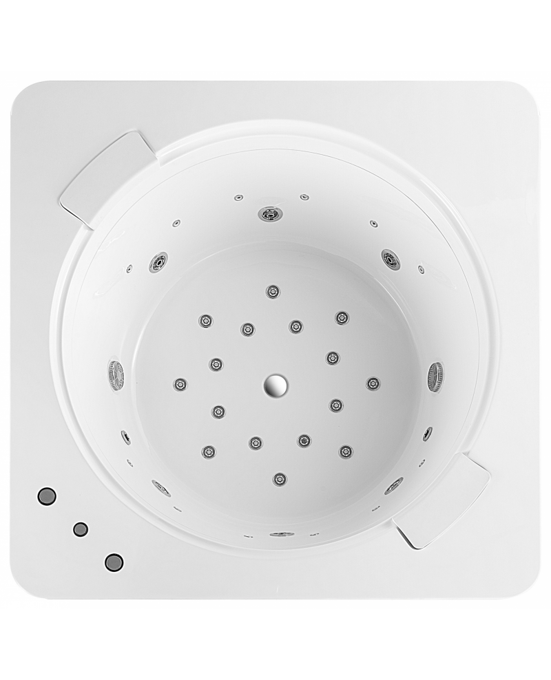Vasca Idromassaggio Qudrata, Riscaldatore, Led , Cascata 145x145cm Nigrar