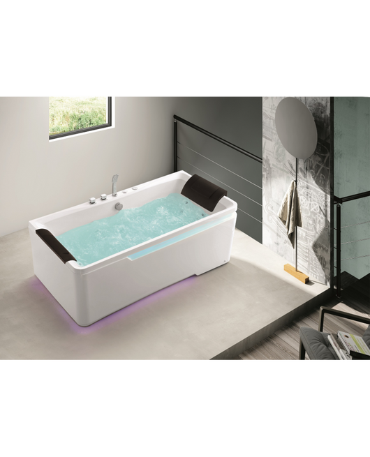 Vasca Idromassaggio Rettangolare 175x85cm Due Posti Riscaldatore Led Full Sicorage Leddy