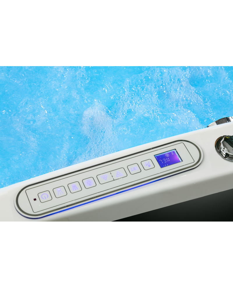 Vasca Idromassaggio Rettangolare 175x85cm Due Posti Riscaldatore Led Full Sicorage Leddy