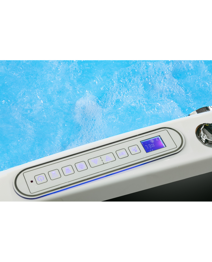 Vasca Idromassaggio Rettangolare 175x85cm Due Posti Riscaldatore Led Full Sicorage Leddy