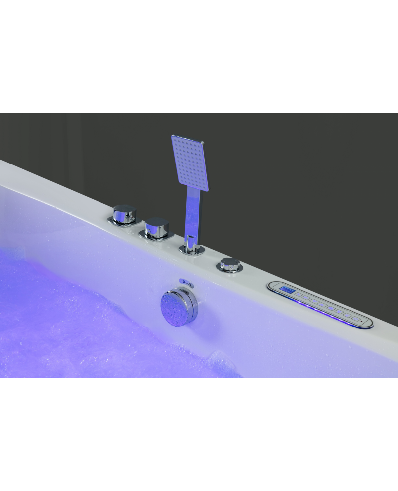 Vasca Idromassaggio Rettangolare 175x85cm Due Posti Riscaldatore Led Full Sicorage Leddy