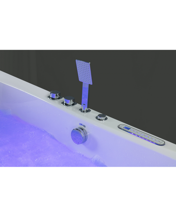 Vasca Idromassaggio Rettangolare 175x85cm Due Posti Riscaldatore Led Full Sicorage Leddy