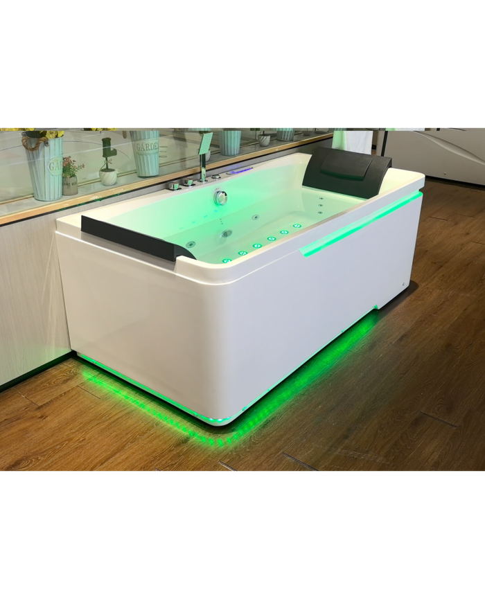 Vasca Idromassaggio Rettangolare 175x85cm Due Posti Riscaldatore Led Full Sicorage Leddy