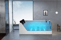 Vasca da bagno idromassaggio in vetro due posti full optional riscaldata 180x110cm Sicorage Traxy Dx
