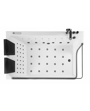 Vasca da bagno idromassaggio in vetro due posti full optional riscaldata 180x110cm Sicorage Traxy Dx