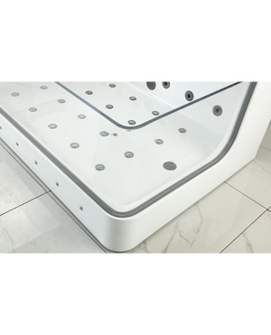 Vasca da bagno idromassaggio in vetro due posti full optional riscaldata 180x110cm Sicorage Traxy Dx