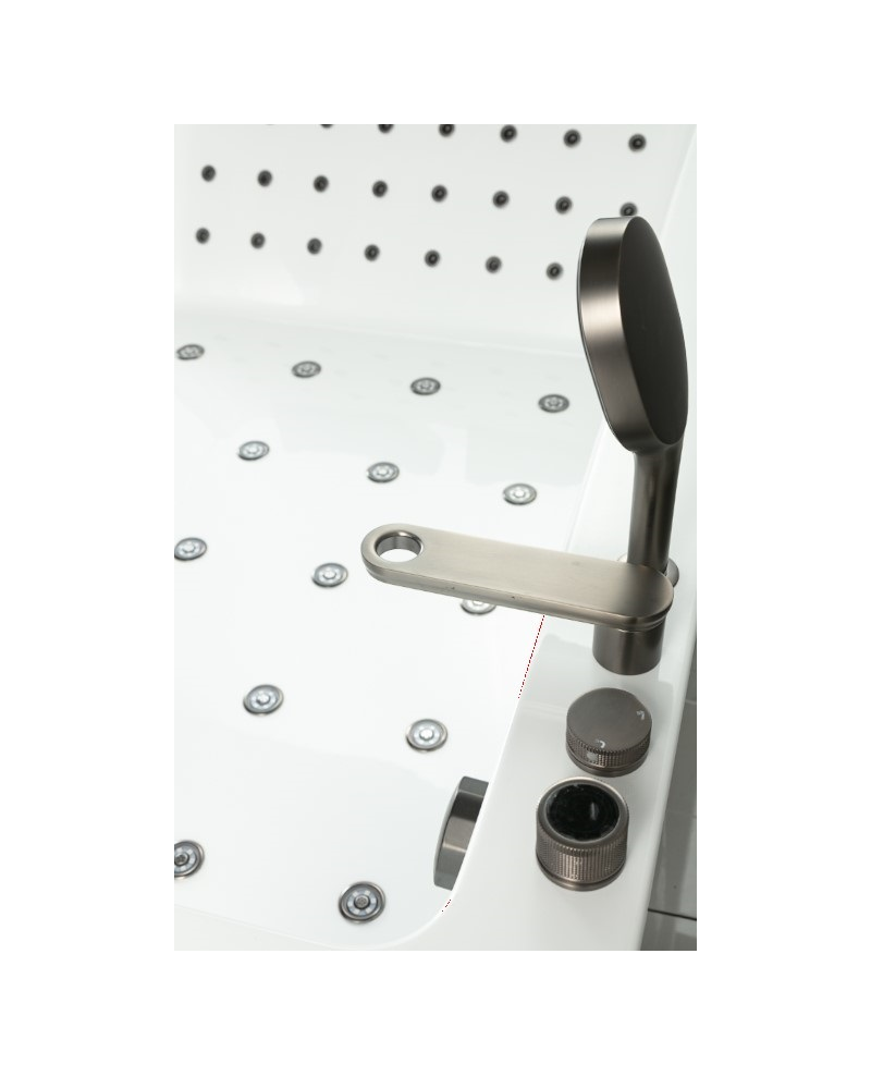 Vasca da bagno idromassaggio in vetro due posti full optional riscaldata 180x110cm Sicorage Traxy Dx