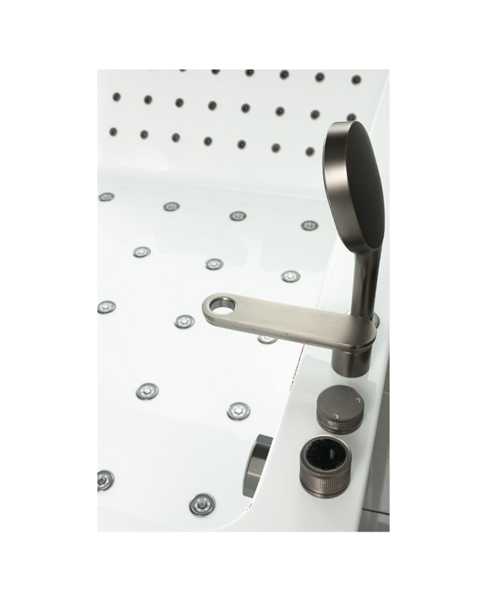 Vasca da bagno idromassaggio in vetro due posti full optional riscaldata 180x110cm Sicorage Traxy Dx