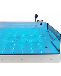 Vasca da bagno idromassaggio in vetro due posti full optional riscaldata 180x110cm Sicorage Traxy Dx