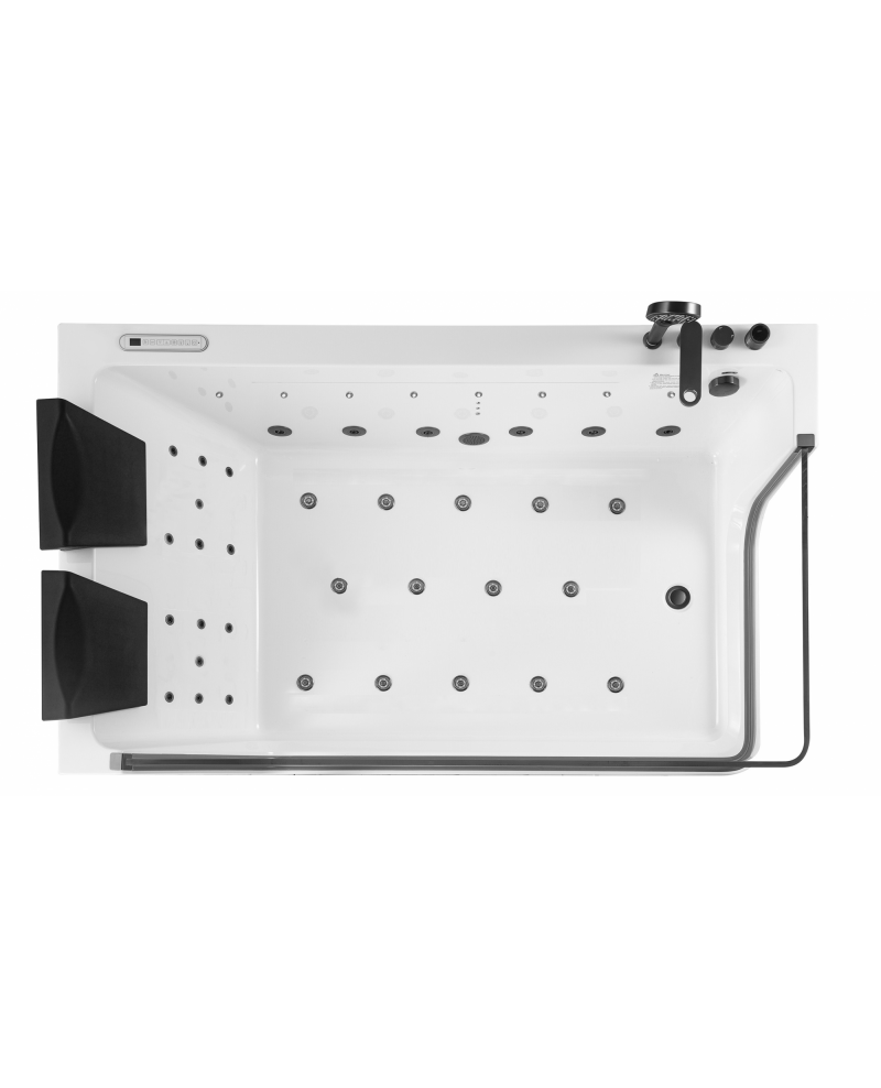 Vasca da bagno idromassaggio in vetro due posti full optional riscaldata 180x90cm Sicorage Traxy Sx