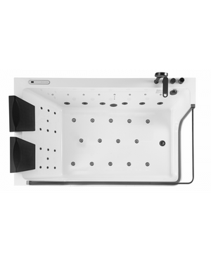 Vasca da bagno idromassaggio in vetro due posti full optional riscaldata 180x90cm Sicorage Traxy Sx