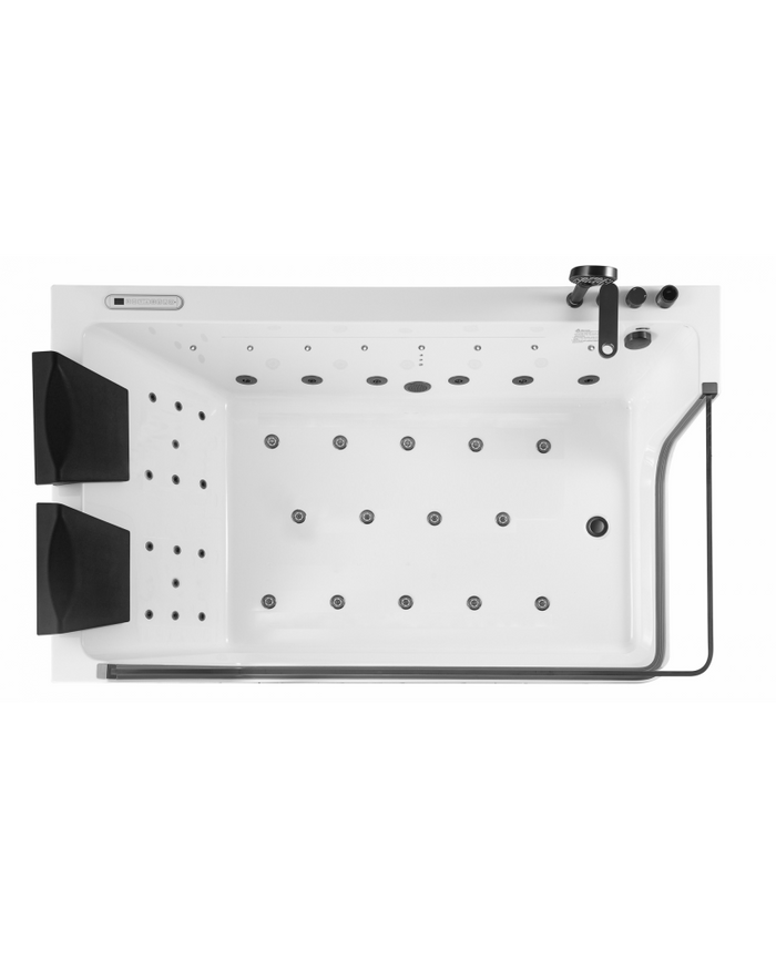 Vasca da bagno idromassaggio in vetro due posti full optional riscaldata 180x90cm Sicorage Traxy Sx