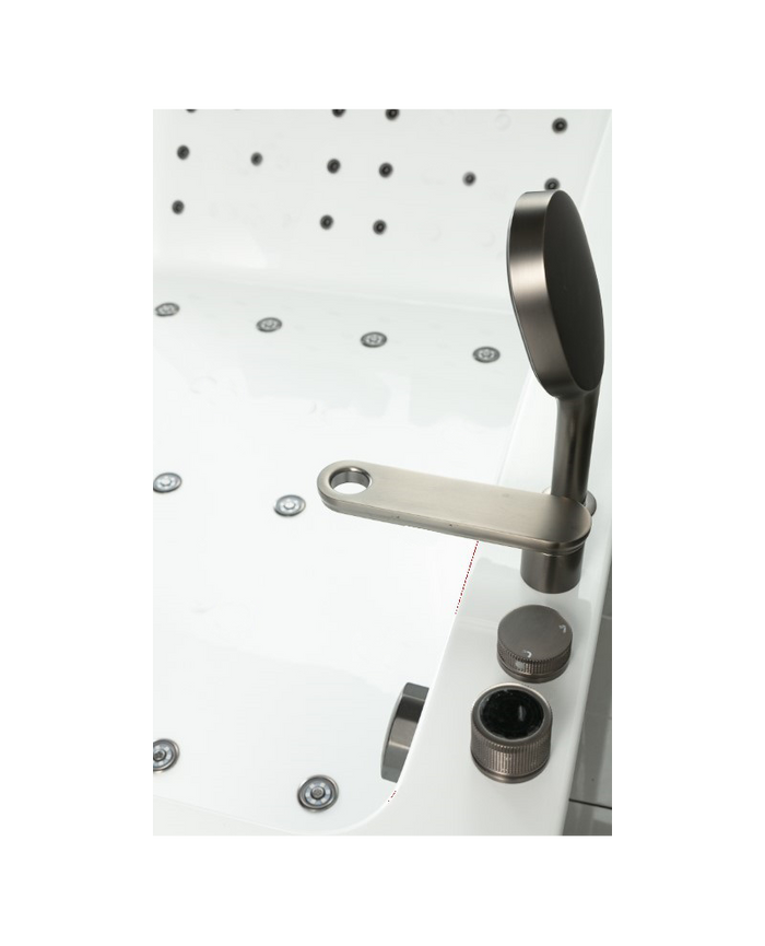 Vasca da bagno idromassaggio in vetro due posti full optional riscaldata 180x90cm Sicorage Traxy Sx