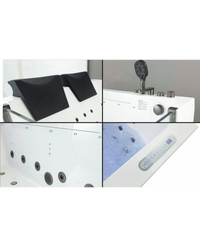 Vasca da bagno idromassaggio in vetro due posti full optional riscaldata 180x90cm Sicorage Traxy Sx
