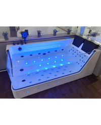 Vasca da bagno idromassaggio in vetro due posti full optional riscaldata 180x90cm Sicorage Traxy Sx