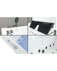 Vasca da bagno idromassaggio in vetro due posti full optional riscaldata 180x90cm Sicorage Traxy Sx