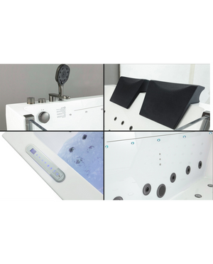 Vasca da bagno idromassaggio in vetro due posti full optional riscaldata 180x90cm Sicorage Traxy Sx