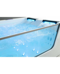 Vasca idromassaggio Cascate Led Riscaldatore 185x130cm 4 Posti Full Sicorage Tonyx