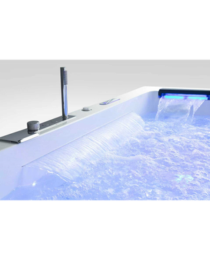 Vasca idromassaggio Cascate Led Riscaldatore 185x130cm 4 Posti Full Sicorage Tonyx