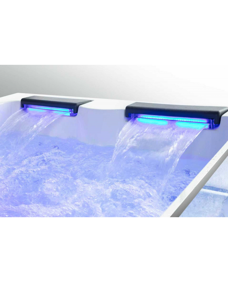 Vasca idromassaggio Cascate Led Riscaldatore 185x130cm 4 Posti Full Sicorage Tonyx