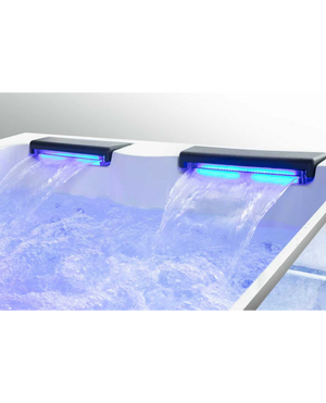 Vasca idromassaggio Cascate Led Riscaldatore 185x130cm 4 Posti Full Sicorage Tonyx