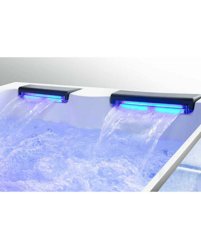 Vasca idromassaggio Cascate Led Riscaldatore 185x130cm 4 Posti Full Sicorage Tonyx