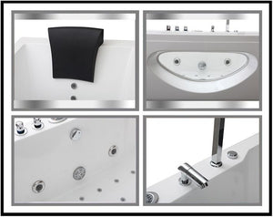 Vasca idromassaggio biposto rettangolare, full optional 180x90cm Sicorage Assapia