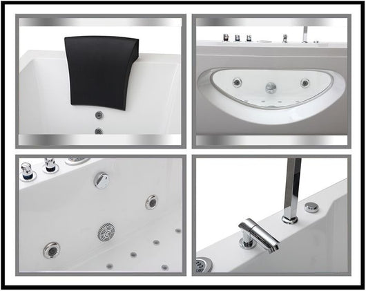 Vasca idromassaggio biposto rettangolare, full optional 180x90cm Sicorage Assapia