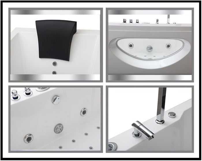 Vasca idromassaggio biposto rettangolare, full optional 180x90cm Sicorage Assapia