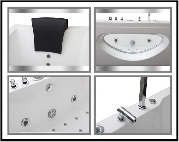 Vasca idromassaggio biposto rettangolare, full optional 180x90cm Sicorage Assapia