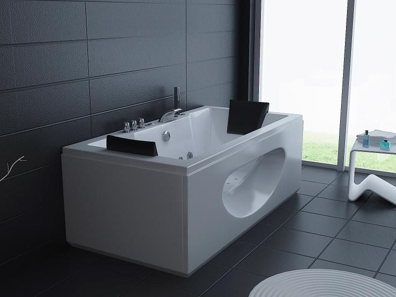 Vasca idromassaggio biposto rettangolare, full optional 180x90cm Sicorage Assapia