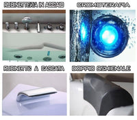 Vasca idromassaggio biposto rettangolare, full optional 180x90cm Sicorage Assapia