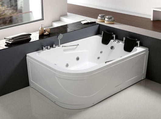 Vasca idromassaggio due posti stondata sx, riscaldatore 170x120cm Sicorage Risdao