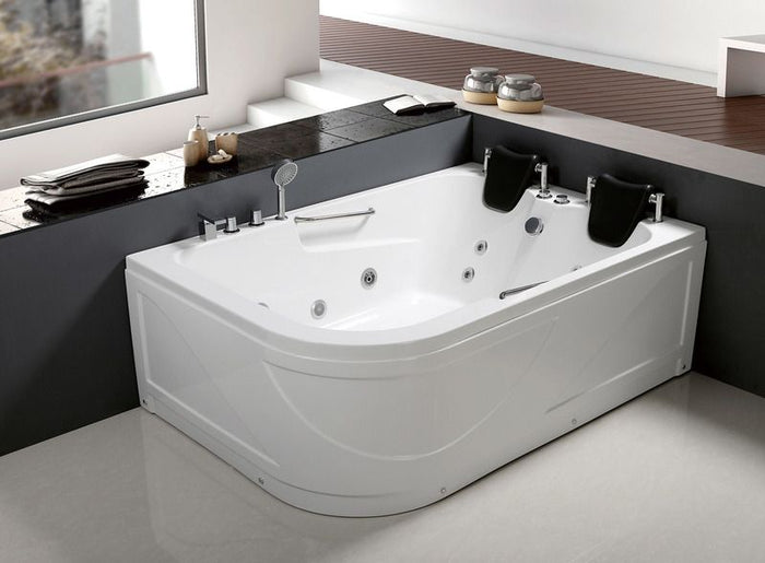 Vasca idromassaggio due posti stondata sx, riscaldatore 170x120cm Sicorage Risdao