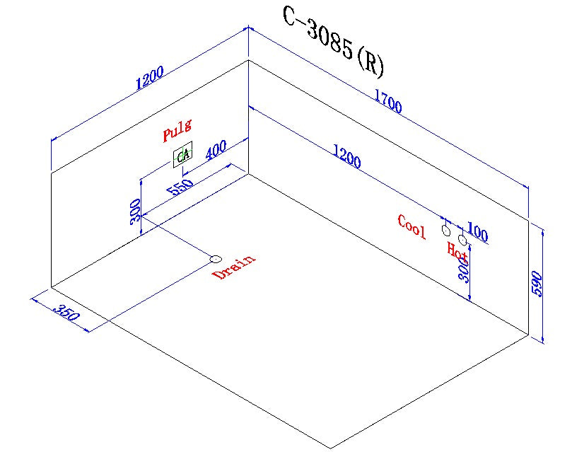 Vasca idromassaggio due posti stondata sx, riscaldatore 170x120cm Sicorage Risdao